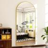 imageHARRITPURE 76quotx34quot Arched Full Length Mirror Free Standing Leaning Mirror Hanging Mounted Mirror Aluminum Frame Modern Simple Home Decor for Living Room Bedroom Cloakroom GoldGold