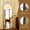 imageHARRITPURE 76quotx34quot Arched Full Length Mirror Free Standing Leaning Mirror Hanging Mounted Mirror Aluminum Frame Modern Simple Home Decor for Living Room Bedroom Cloakroom GoldBlack Rounded