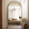 imageHARRITPURE 76quotx34quot Arched Full Length Mirror Free Standing Leaning Mirror Hanging Mounted Mirror Aluminum Frame Modern Simple Home Decor for Living Room Bedroom Cloakroom GoldGold
