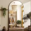 imageHARRITPURE 76quotx34quot Arched Full Length Mirror Free Standing Leaning Mirror Hanging Mounted Mirror Aluminum Frame Modern Simple Home Decor for Living Room Bedroom Cloakroom GoldBlack