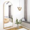 imageHARRITPURE 76quotx34quot Arched Full Length Mirror Free Standing Leaning Mirror Hanging Mounted Mirror Aluminum Frame Modern Simple Home Decor for Living Room Bedroom Cloakroom GoldGoldrect Edge
