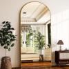 imageHARRITPURE 78quot x 35quot Arched FullLength Mirror  Black Oversized Floor Mirror Free Standing Aluminum Frame Full Body Mirrors for Bedroom CloakroomGold
