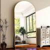 imageHARRITPURE 78quot x 35quot Arched FullLength Mirror  Black Oversized Floor Mirror Free Standing Aluminum Frame Full Body Mirrors for Bedroom CloakroomGold