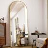 imageHARRITPURE 78quot x 35quot Arched FullLength Mirror  Black Oversized Floor Mirror Free Standing Aluminum Frame Full Body Mirrors for Bedroom CloakroomGold