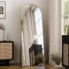 imageHARRITPURE 78quot x 35quot Arched FullLength Mirror  Black Oversized Floor Mirror Free Standing Aluminum Frame Full Body Mirrors for Bedroom CloakroomGold
