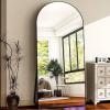 imageHARRITPURE 78quot x 35quot Arched FullLength Mirror  Black Oversized Floor Mirror Free Standing Aluminum Frame Full Body Mirrors for Bedroom CloakroomBlack