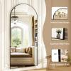 imageHARRITPURE 78quot x 35quot Arched FullLength Mirror  Black Oversized Floor Mirror Free Standing Aluminum Frame Full Body Mirrors for Bedroom CloakroomBlack