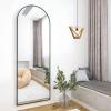 imageHARRITPURE 78quot x 35quot Arched FullLength Mirror  Black Oversized Floor Mirror Free Standing Aluminum Frame Full Body Mirrors for Bedroom CloakroomBlack