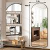imageHARRITPURE 78quot x 35quot Arched FullLength Mirror  Black Oversized Floor Mirror Free Standing Aluminum Frame Full Body Mirrors for Bedroom CloakroomBlackre