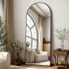 imageHARRITPURE 78quot x 35quot Arched FullLength Mirror  Black Oversized Floor Mirror Free Standing Aluminum Frame Full Body Mirrors for Bedroom CloakroomBlack