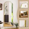 imageHARRITPURE 78quot x 35quot Arched FullLength Mirror  Black Oversized Floor Mirror Free Standing Aluminum Frame Full Body Mirrors for Bedroom CloakroomGold