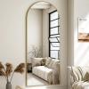 imageHARRITPURE 78quot x 35quot Arched FullLength Mirror  Black Oversized Floor Mirror Free Standing Aluminum Frame Full Body Mirrors for Bedroom CloakroomGold