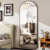imageHARRITPURE 78quot x 35quot Arched FullLength Mirror  Black Oversized Floor Mirror Free Standing Aluminum Frame Full Body Mirrors for Bedroom CloakroomBlackre