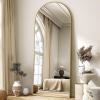 imageHARRITPURE 78quot x 35quot Arched FullLength Mirror  Black Oversized Floor Mirror Free Standing Aluminum Frame Full Body Mirrors for Bedroom CloakroomGold