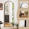 imageHARRITPURE 78quot x 35quot Arched FullLength Mirror  Black Oversized Floor Mirror Free Standing Aluminum Frame Full Body Mirrors for Bedroom CloakroomBlack