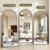 imageHARRITPURE 78quot x 35quot Arched FullLength Mirror  Black Oversized Floor Mirror Free Standing Aluminum Frame Full Body Mirrors for Bedroom CloakroomBlack