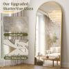 imageHARRITPURE 78quot x 35quot Arched FullLength Mirror  Black Oversized Floor Mirror Free Standing Aluminum Frame Full Body Mirrors for Bedroom CloakroomGold