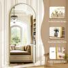 imageHARRITPURE 78quot x 35quot Arched FullLength Mirror  Black Oversized Floor Mirror Free Standing Aluminum Frame Full Body Mirrors for Bedroom CloakroomGold