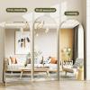 imageHARRITPURE 78quot x 35quot Arched FullLength Mirror  Black Oversized Floor Mirror Free Standing Aluminum Frame Full Body Mirrors for Bedroom CloakroomGold