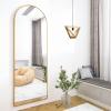 imageHARRITPURE 78quot x 35quot Arched FullLength Mirror  Black Oversized Floor Mirror Free Standing Aluminum Frame Full Body Mirrors for Bedroom CloakroomGold