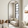 imageHARRITPURE 78quot x 35quot Arched FullLength Mirror  Black Oversized Floor Mirror Free Standing Aluminum Frame Full Body Mirrors for Bedroom CloakroomBlack