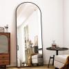 imageHARRITPURE 78quot x 35quot Arched FullLength Mirror  Black Oversized Floor Mirror Free Standing Aluminum Frame Full Body Mirrors for Bedroom CloakroomBlack