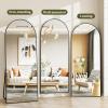 imageHARRITPURE 78quot x 35quot Arched FullLength Mirror  Black Oversized Floor Mirror Free Standing Aluminum Frame Full Body Mirrors for Bedroom CloakroomBlack