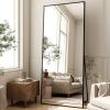 imageHARRITPURE 78quot x 35quot Full Length Mirror  Rectangular Floor Mirror with Aluminum Alloy Frame for Bedroom Cloakroom or Living RoomBlack