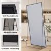 imageHARRITPURE 78quot x 35quot Full Length Mirror  Rectangular Floor Mirror with Aluminum Alloy Frame for Bedroom Cloakroom or Living RoomBlack
