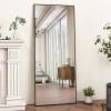 imageHARRITPURE 78quot x 35quot Full Length Mirror  Rectangular Floor Mirror with Aluminum Alloy Frame for Bedroom Cloakroom or Living RoomBlack