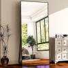 imageHARRITPURE 78quot x 35quot Full Length Mirror  Rectangular Floor Mirror with Aluminum Alloy Frame for Bedroom Cloakroom or Living RoomBlack