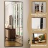 imageHARRITPURE 78quot x 35quot Full Length Mirror  Rectangular Floor Mirror with Aluminum Alloy Frame for Bedroom Cloakroom or Living RoomBlack