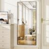 imageHARRITPURE 78quot x 35quot Full Length Mirror  Rectangular Floor Mirror with Aluminum Alloy Frame for Bedroom Cloakroom or Living RoomBlack
