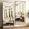imageHARRITPURE 78quot x 35quot Full Length Mirror  Rectangular Floor Mirror with Aluminum Alloy Frame for Bedroom Cloakroom or Living RoomBlack