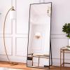 imageHARRITPURE 78quot x 35quot Full Length Mirror  Rectangular Floor Mirror with Aluminum Alloy Frame for Bedroom Cloakroom or Living RoomBlack