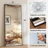 imageHARRITPURE 78quot x 35quot Full Length Mirror  Rectangular Floor Mirror with Aluminum Alloy Frame for Bedroom Cloakroom or Living RoomBlack