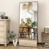 imageHARRITPURE 78quot x 35quot Full Length Mirror  Rectangular Floor Mirror with Aluminum Alloy Frame for Bedroom Cloakroom or Living RoomBlack