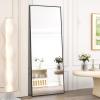 imageHARRITPURE 78quot x 35quot Full Length Mirror  Rectangular Floor Mirror with Aluminum Alloy Frame for Bedroom Cloakroom or Living RoomBlack