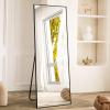 imageHARRITPURE 78quot x 35quot Full Length Mirror  Rectangular Floor Mirror with Aluminum Alloy Frame for Bedroom Cloakroom or Living RoomBlack