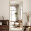 imageHARRITPURE 78quot x 35quot Full Length Mirror  Rectangular Floor Mirror with Aluminum Alloy Frame for Bedroom Cloakroom or Living RoomGold