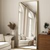 imageHARRITPURE 78quot x 35quot Full Length Mirror  Rectangular Floor Mirror with Aluminum Alloy Frame for Bedroom Cloakroom or Living RoomGold