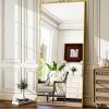 imageHARRITPURE 78quot x 35quot Full Length Mirror  Rectangular Floor Mirror with Aluminum Alloy Frame for Bedroom Cloakroom or Living RoomGold