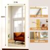 imageHARRITPURE 78quot x 35quot Full Length Mirror  Rectangular Floor Mirror with Aluminum Alloy Frame for Bedroom Cloakroom or Living RoomGold