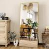 imageHARRITPURE 78quot x 35quot Full Length Mirror  Rectangular Floor Mirror with Aluminum Alloy Frame for Bedroom Cloakroom or Living RoomGold