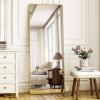 imageHARRITPURE 78quot x 35quot Full Length Mirror  Rectangular Floor Mirror with Aluminum Alloy Frame for Bedroom Cloakroom or Living RoomGold