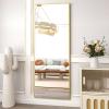 imageHARRITPURE 78quot x 35quot Full Length Mirror  Rectangular Floor Mirror with Aluminum Alloy Frame for Bedroom Cloakroom or Living RoomGold