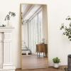 imageHARRITPURE 78quot x 35quot Full Length Mirror  Rectangular Floor Mirror with Aluminum Alloy Frame for Bedroom Cloakroom or Living RoomGold