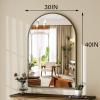 imageHARRITPURE Arched Wall Mirror  30quotx40quot Arch Bathroom Mirror Metal Frame Vanity Mirror for Bedroom Entryway Dresser Decor BlackBlack