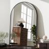 imageHARRITPURE Arched Wall Mirror  30quotx40quot Arch Bathroom Mirror Metal Frame Vanity Mirror for Bedroom Entryway Dresser Decor BlackBlack