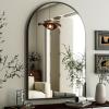imageHARRITPURE Arched Wall Mirror  30quotx40quot Arch Bathroom Mirror Metal Frame Vanity Mirror for Bedroom Entryway Dresser Decor BlackBlack
